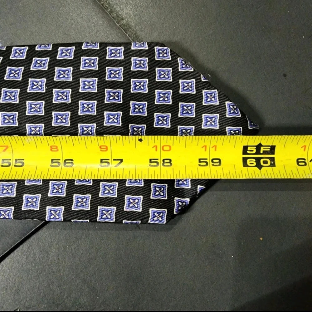 Handcrafted‎ for Nordstrom by J Z Richards 100% Silk Mens Necktie Tie Black-Blue